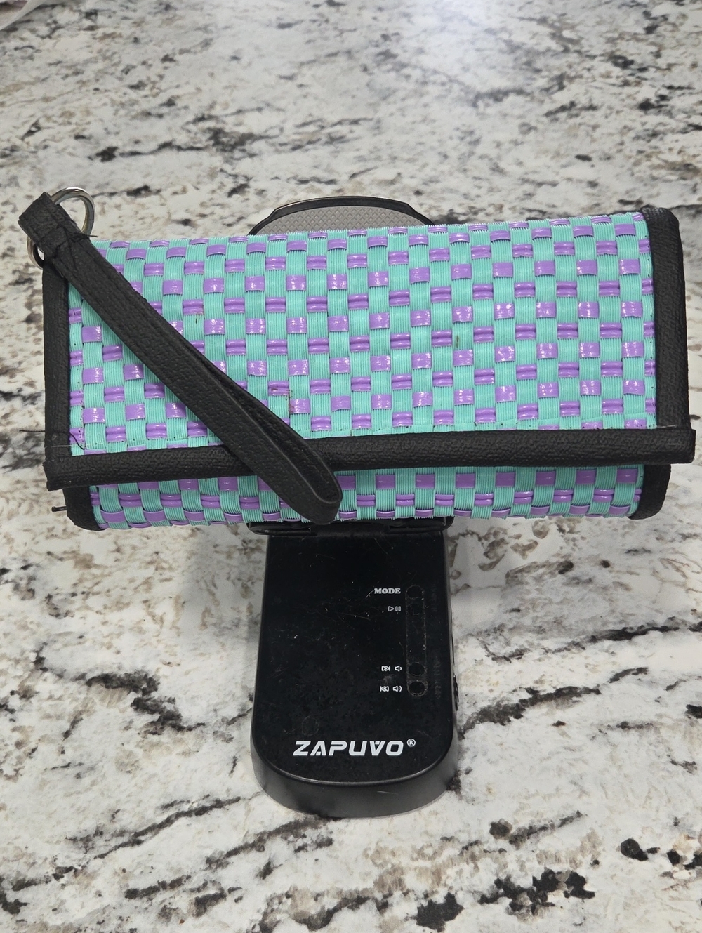 Mint & Lavender Woven Wristlet Clutch